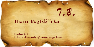 Thurn Boglárka névjegykártya