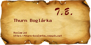 Thurn Boglárka névjegykártya